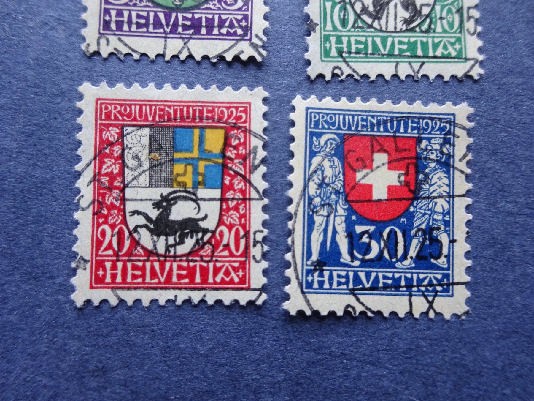 Tutti i francobolli: 1925 Pro Juventute mit einheitlichen Voll-Stempel – Usato da Appenzell-Steinegg venduto da adi1975 2