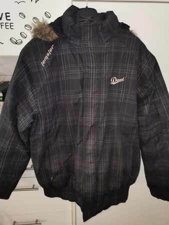 Diesel Winterjacke Herren Grösse Xl Kariert mit Kapuze!