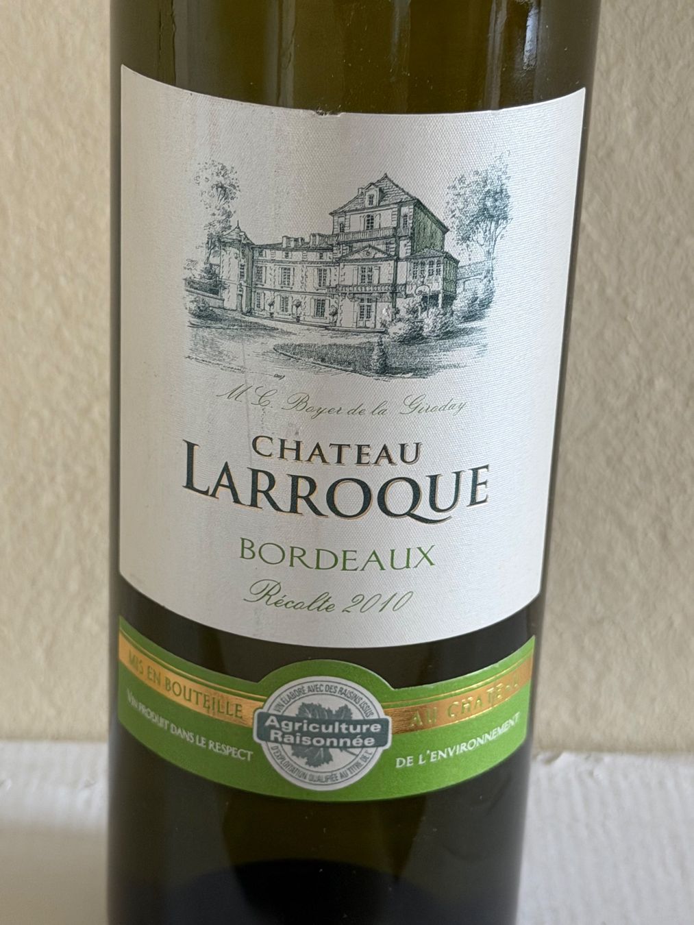 Vino: BORDEAUX BLANC Château Larroque 2010 – Nuovo (secondo la descrizione) da Roche VD venduto da luc_jwm5 1