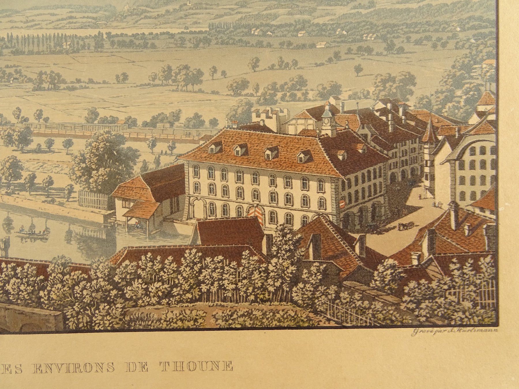 Incisioni: THUN, AQUATINTA UM 1840 – Usato da Grüningen venduto da Kartensammler 4