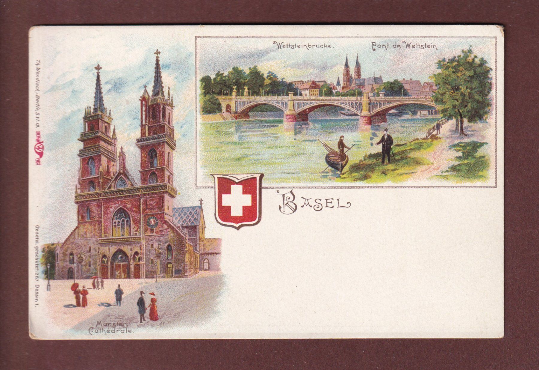 Ansichtskarten: BASEL - Wettsteinbrücke - Münster – Gebraucht aus Pully von nicecards