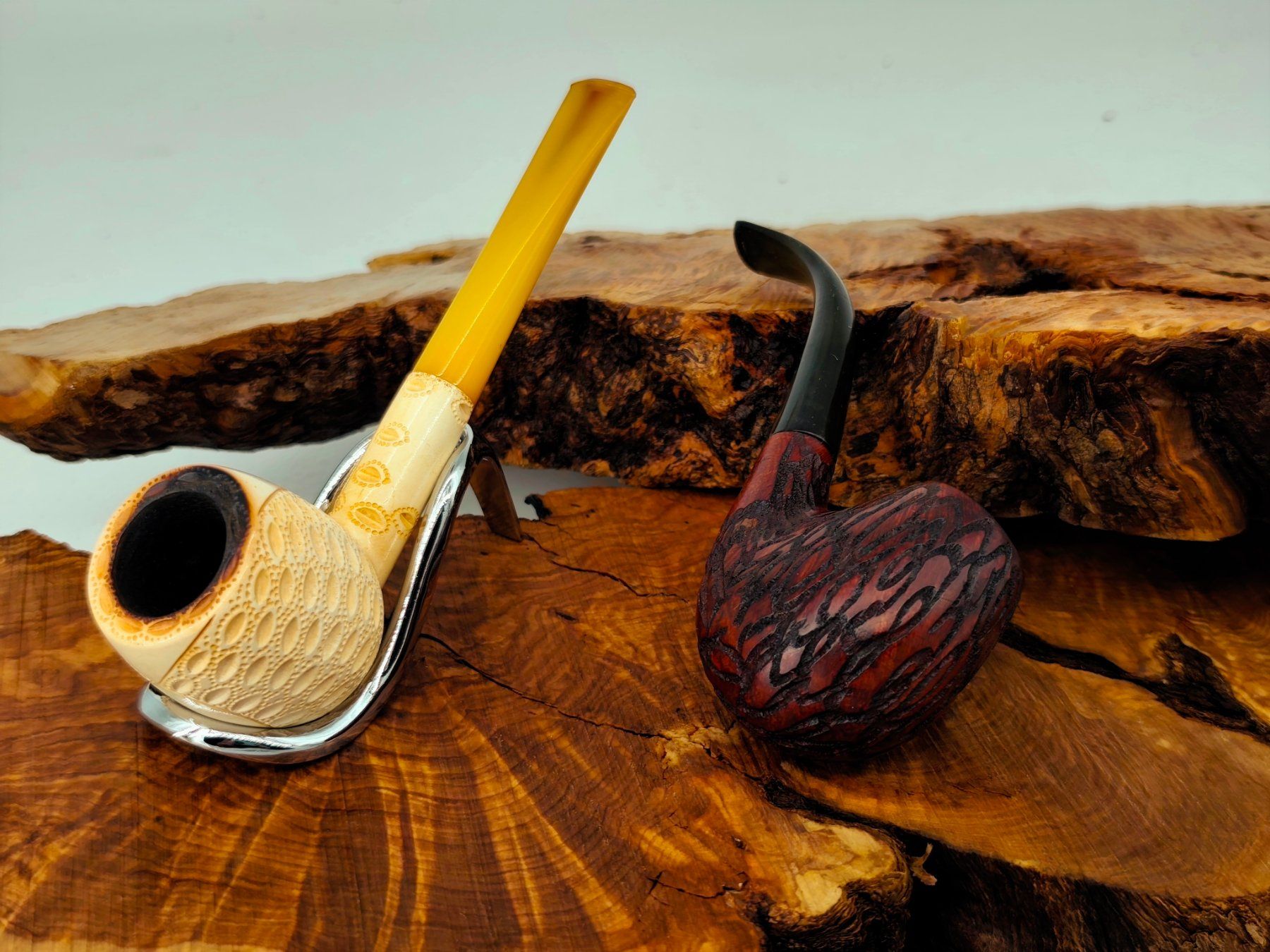 Pipe & Accessori: 2 edle Pfeifen, Bruyere & Meerschaum, Tabakpfeife – Usato da Arlesheim venduto da Premius_1 1