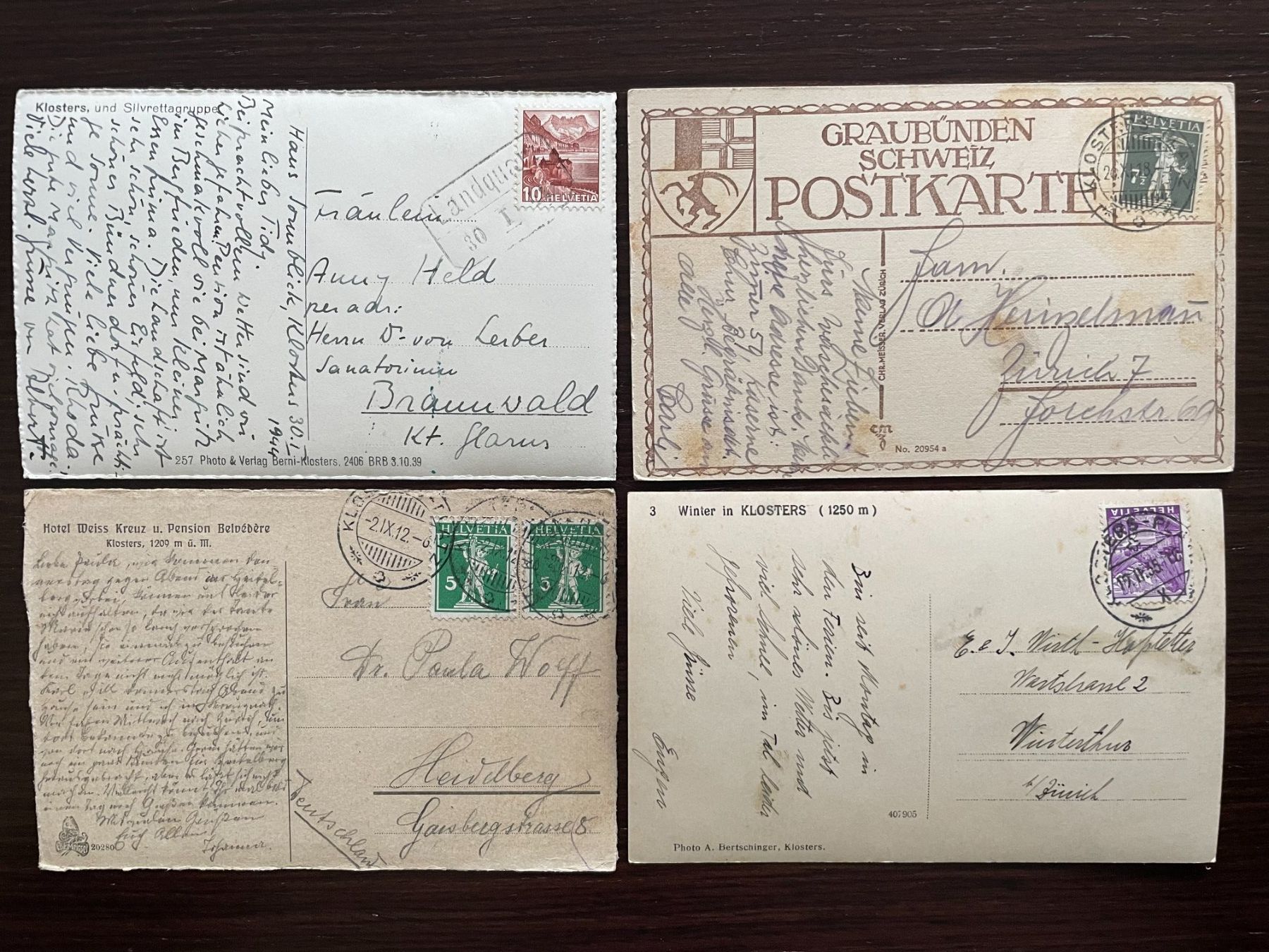 Cartoline postali: KLOSTERS Teilansicht mit Kirche, 17 Ansichtskarten – Usato da Wald ZH venduto da TLILEF 4