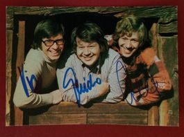 Trio Eugster Guido Alex Vic Autogramm Fotopostkarte 10x15cm