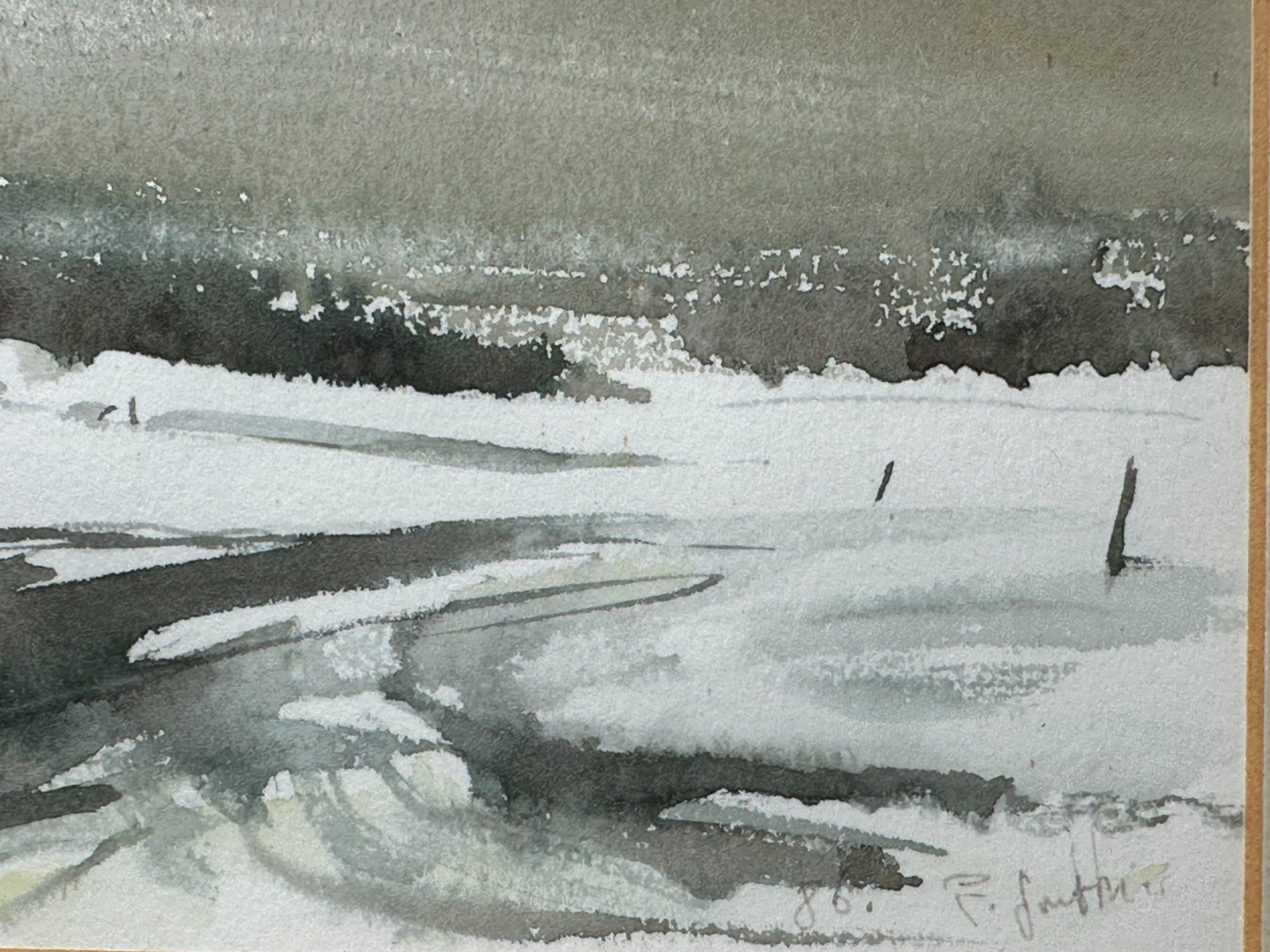 Dipinti: Pascal GONTHIER - Aquarelle originale paysage d'hiver – Usato da Morges venduto da vintix 4