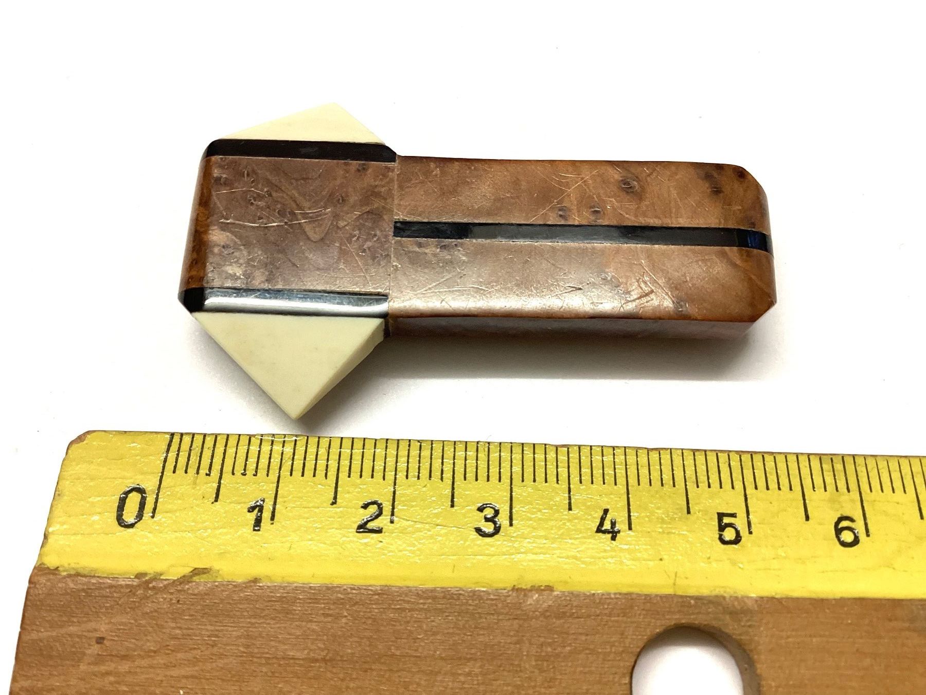 Spille & Fermagli: Art-Deco Clip-Brosche, Bakelit, Thujaholz, Designerstück – Usato da Eglisau venduto da mar_5rn2 6