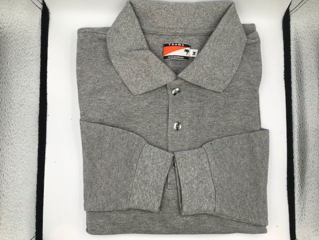 Magliette Polo: Poloshirt grau mit langen Ärmeln – Nuovo e nell'imballaggio originale da Schönenberg ZH venduto da thomex1