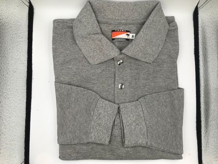 Poloshirt grau mit langen Ärmeln