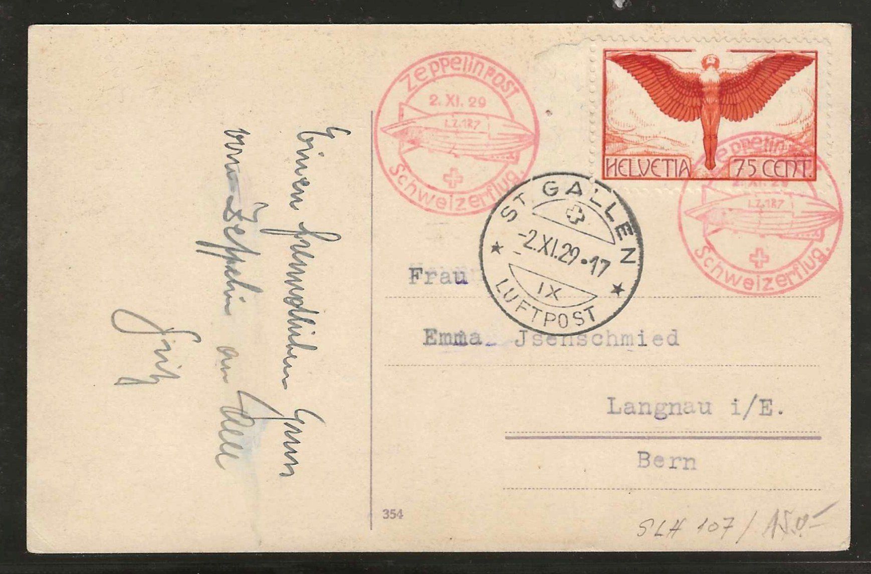 Alle Briefmarken: 1929 : AK - Zeppelinpost Schweizerflug – Gebraucht aus Gümligen von Geniusbuy
