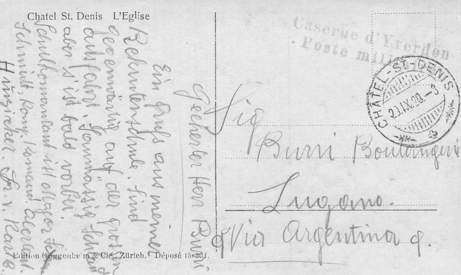 Cartoline postali: Châtel St Denis (FR) – Die Kirche – Usato da Biasca venduto da Blenio71 1