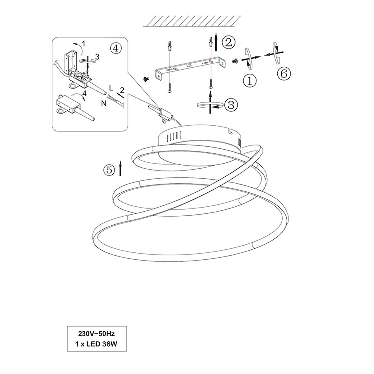 Lampadari & plafoniere: LED Deckenleuchte, Weiss, 50 cm x 48 cm – Nuovo (secondo la descrizione) da Kreuzlingen venduto da Smart-Light 3