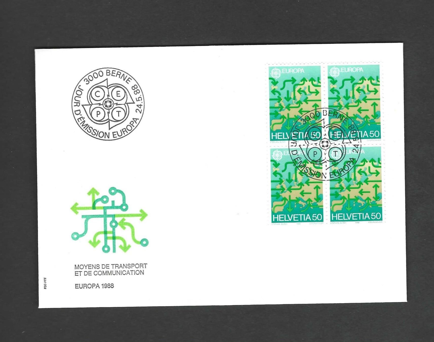 Tutti i francobolli: CH FDC Viereblock 1988 – Nuovo e nell'imballaggio originale da Koblenz venduto da Markenhimmel