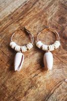 Boho Chic Creolen Muschel Sommer Ohrringe Ibiza Strand Hoops