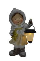 LED Figur Mädchen aus Polyresin mit Laterne 39 cm