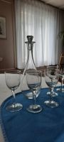 Antike Glasflasche u. Gläser