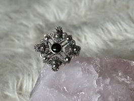 Vintage Silberring 925 mit schwarzem Stein