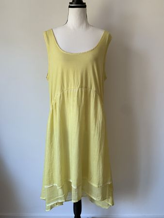 NILE Sommerkleid Gr. XL Seide/Baumwolle gelb, Trägerkleid
