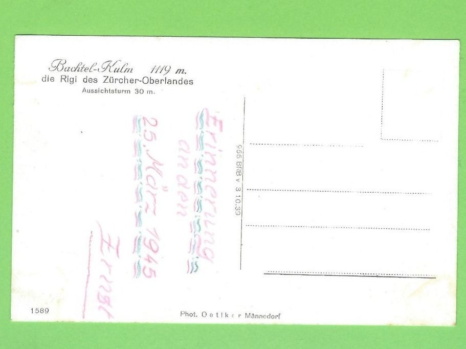 Cartoline postali: Bachtel - Kulm – Usato da Zürich venduto da t24_de 1