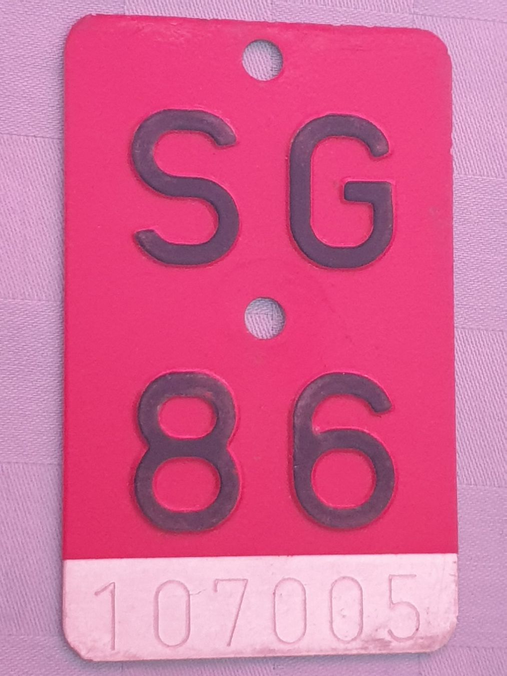Insegne: Velonummer SG 86 – Usato da Mörschwil venduto da spirspi