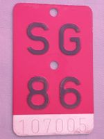 Velonummer SG 86