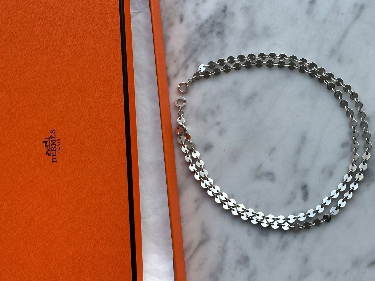 Hermès Catenine: Hermès Confetti Halskette, 925 Silber – Usato da Meilen venduto da aveneg 2