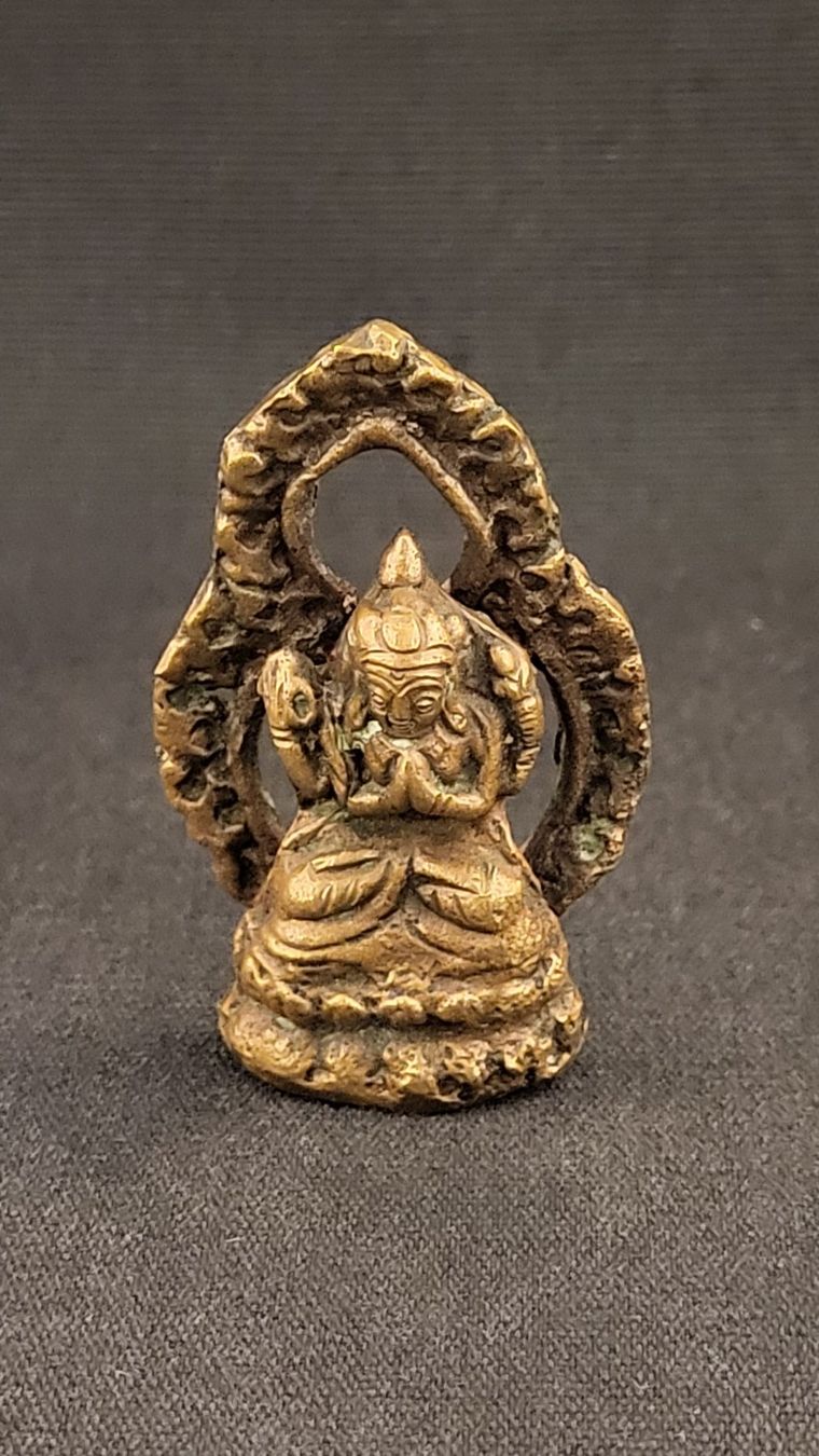 Statuette: Kleine Bronze-Figur Gottheit asiatisch – Usato da Basel venduto da spinne02 4