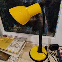 Vintage Yellow Venata Italy Gooseneck Desk Lamp 1980s