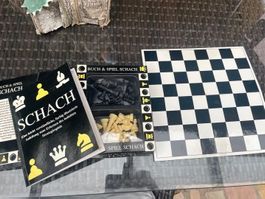 Schach Spiel für unterwegs komplett mit Anleitung