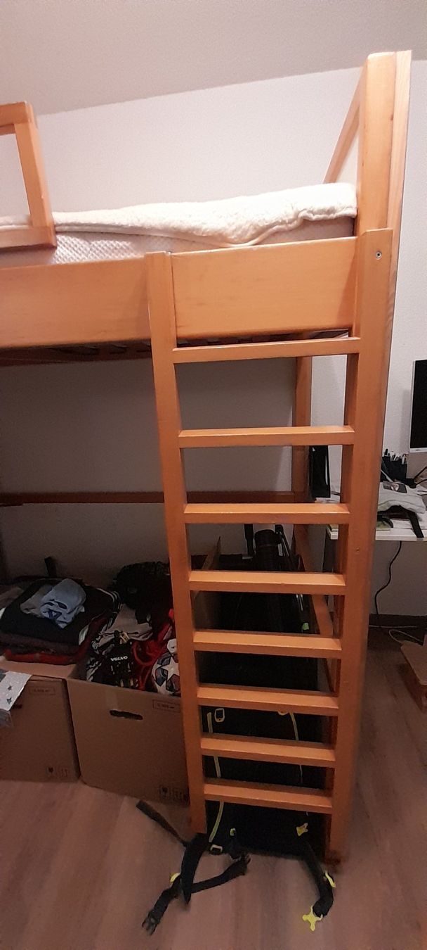 Letti: Hochbett Holz Natur mit Leiter – Usato da Effingen venduto da stolzfamily 3