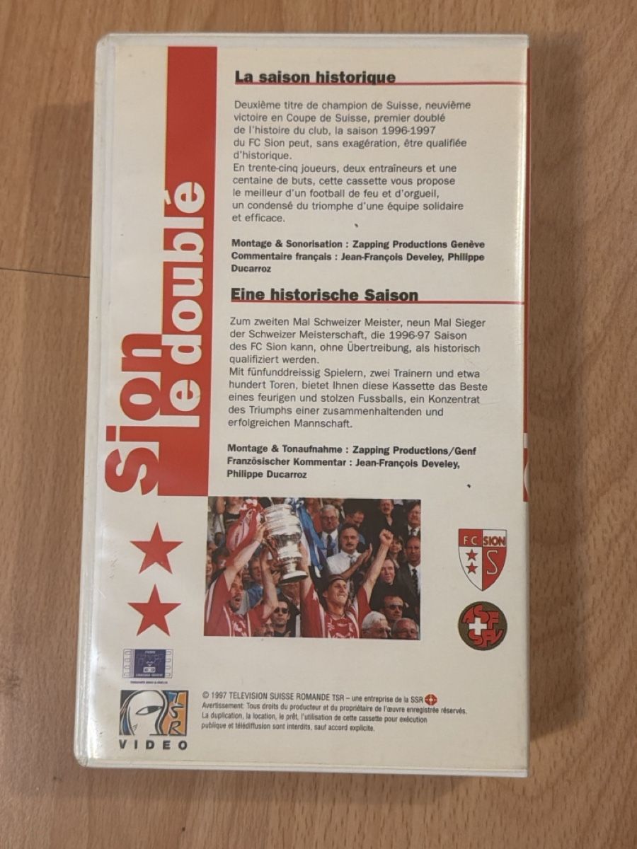 Tutti i VHS: Sion le doublé 1996-1997 - Cassette VHS – Usato da Conthey venduto da Vswissplugs.com 3