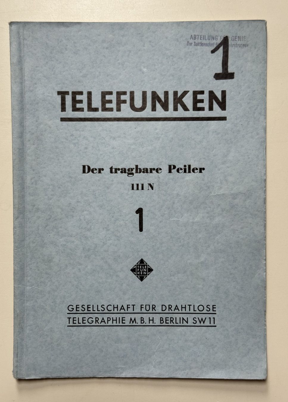 Technique de radiocom: Telefunken Handbuch zum Peiler 111N – D'occasion à Ins par funkflieger 1