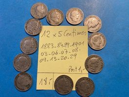 12 X 5 CENTIMES - 1883 à 1929 . ancienne