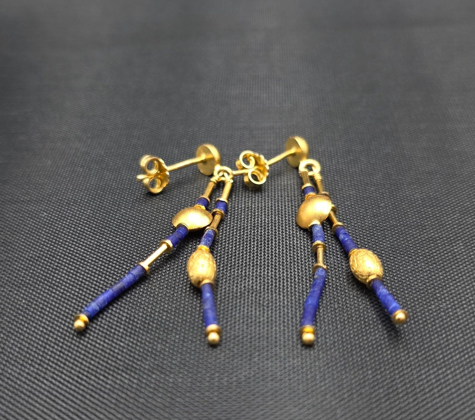 Orecchini pendenti & Orecchini a lobo: Gold 585 Ohrstecker mit Lapislazuli – Usato da Wald ZH venduto da Dasilver 5