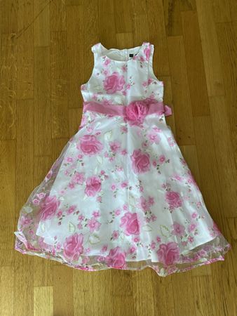 Festliches Mädchenkleid, Gr. 140, Blumenmuster, Sommer