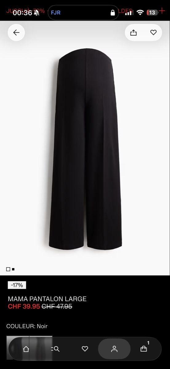 H&M Pantalons: MAMA pantalon noir – D'occasion à Monthey par sen_6ckr