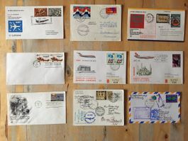9 Flugbriefe ganze Welt 1974-81