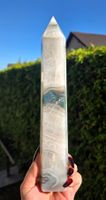 Moosachat Obelisk mit natürlicher Zeichnung ✨🌿1.1kg