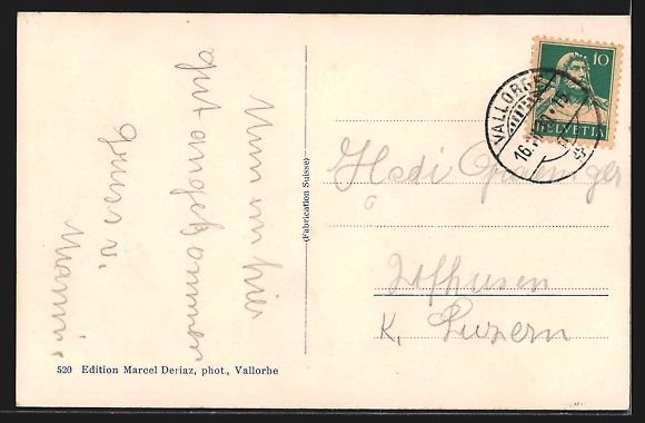 Cartoline postali: AK Vallorbe, Vue générale, 1930 – Usato da Berlin venduto da bartko-reher 1