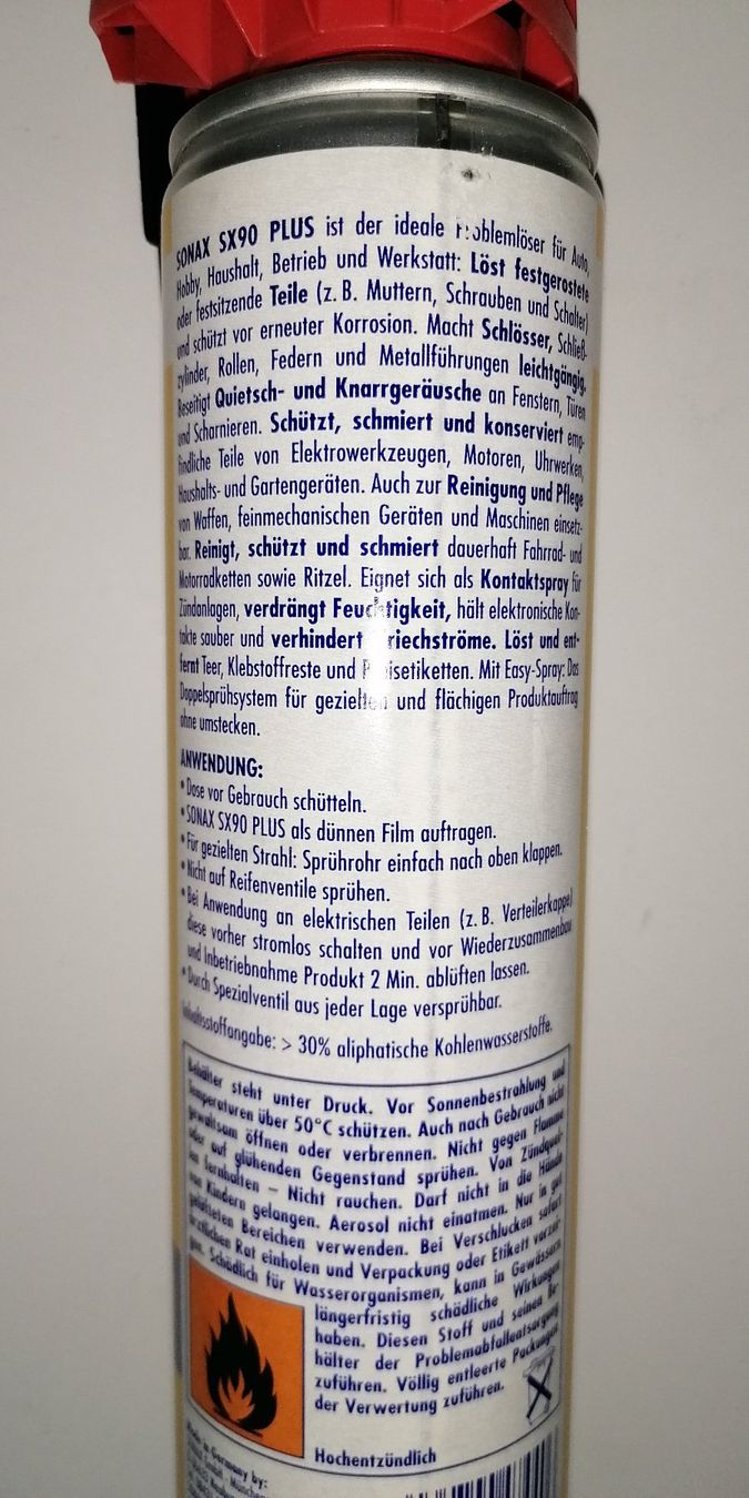 Sonax Prodotti di pulizia: SONAX SX90 plus Multifunktionsöl Spraydose, 400ml, Fabrikneu – Nuovo e nell'imballaggio originale da Unterengstringen venduto da Tnovus 2