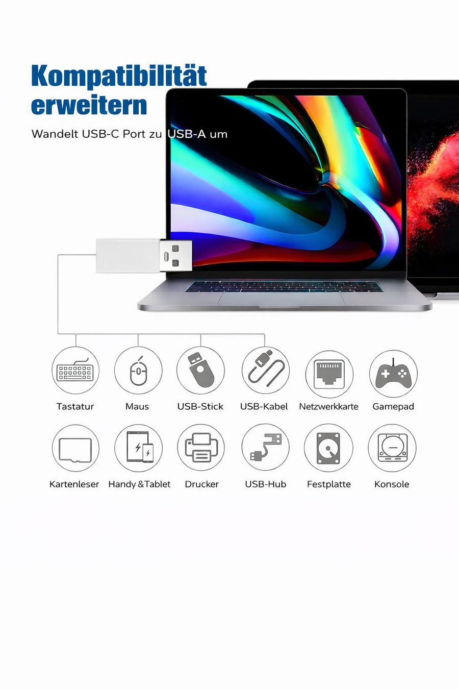 Cavi: USB-A 3.0 auf USB-C Adapter | 5 Gbit/s | USB 3.1 | Laden & D – Nuovo (secondo la descrizione) da Winterthur venduto da SwissTechStore 8