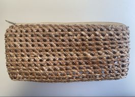 Handgemachte Kosmetiktasche / Clutch aus Rattan 20x10 cm