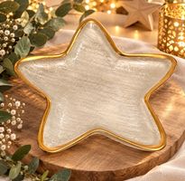 Glasschale, mittelgross, goldfarbiger Rand, Neu!