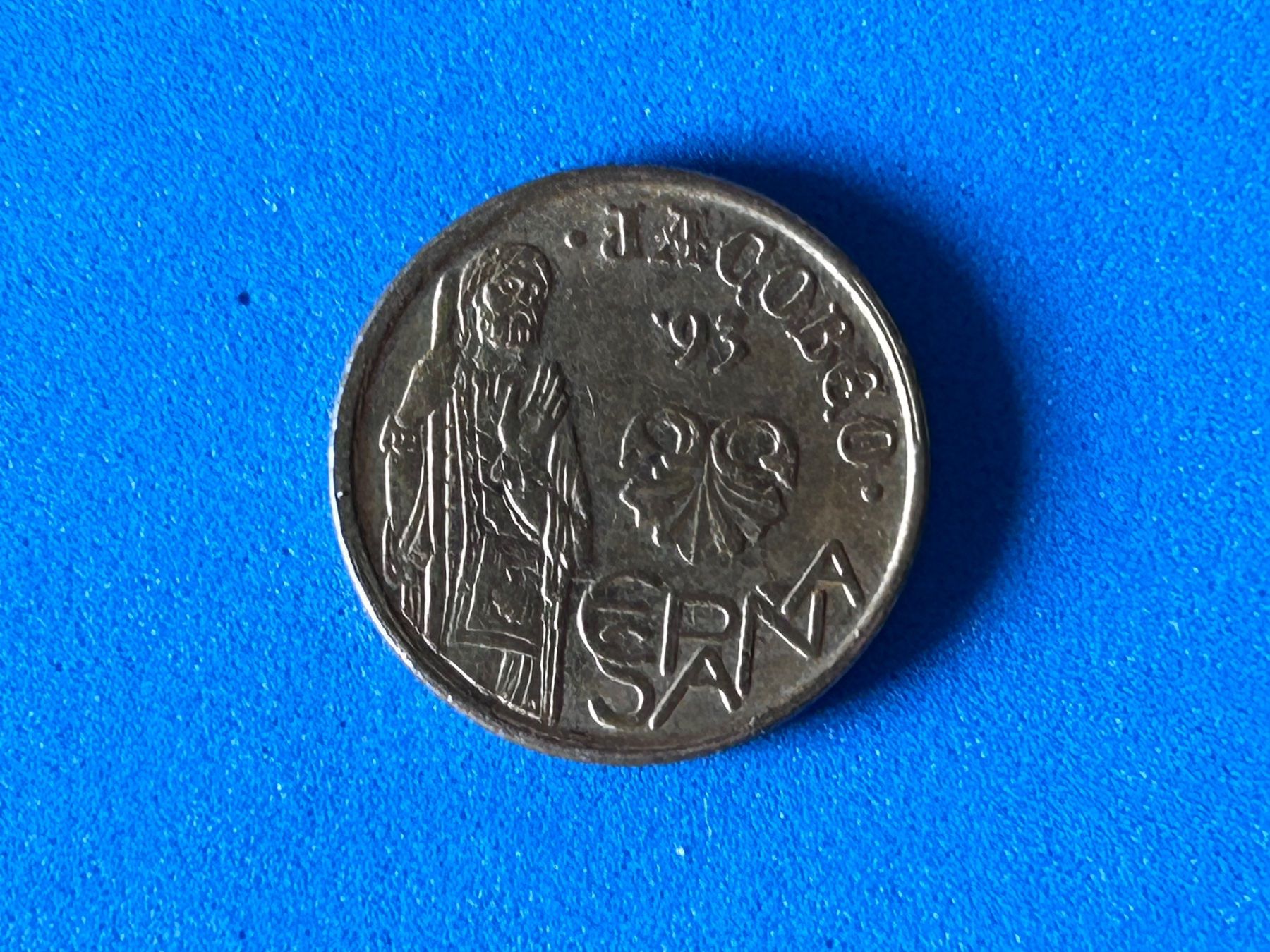 Alle Münzen: Spain - 5 Pesetas (Jacobeo) 1993 – Gebraucht aus Corcelles NE von AJKader 7