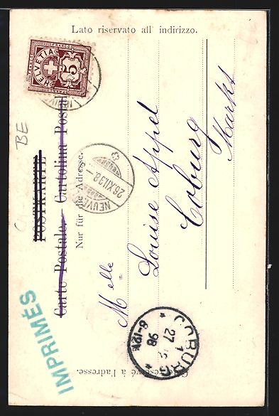 Ansichtskarten: AK Neuveville, Institution Peter, 1898 – Gebraucht aus Berlin von bartko-reher 1
