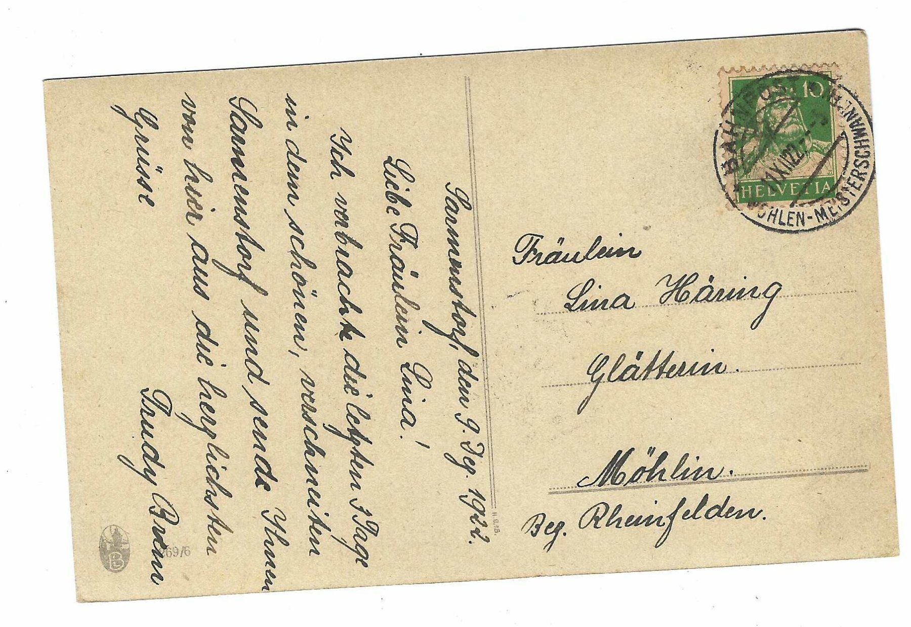 Alle Briefmarken: Wohlen - Meisterschwanden Bahnpost 1922 si – Gebraucht aus Aarau von fussball-fussball