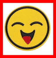 Badge Aufnäher Smiley Emoji lachen augen Aufbügler Patch