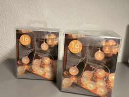 2x Lichterkette mit 16 LED Kugeln - Warmes Licht ✨