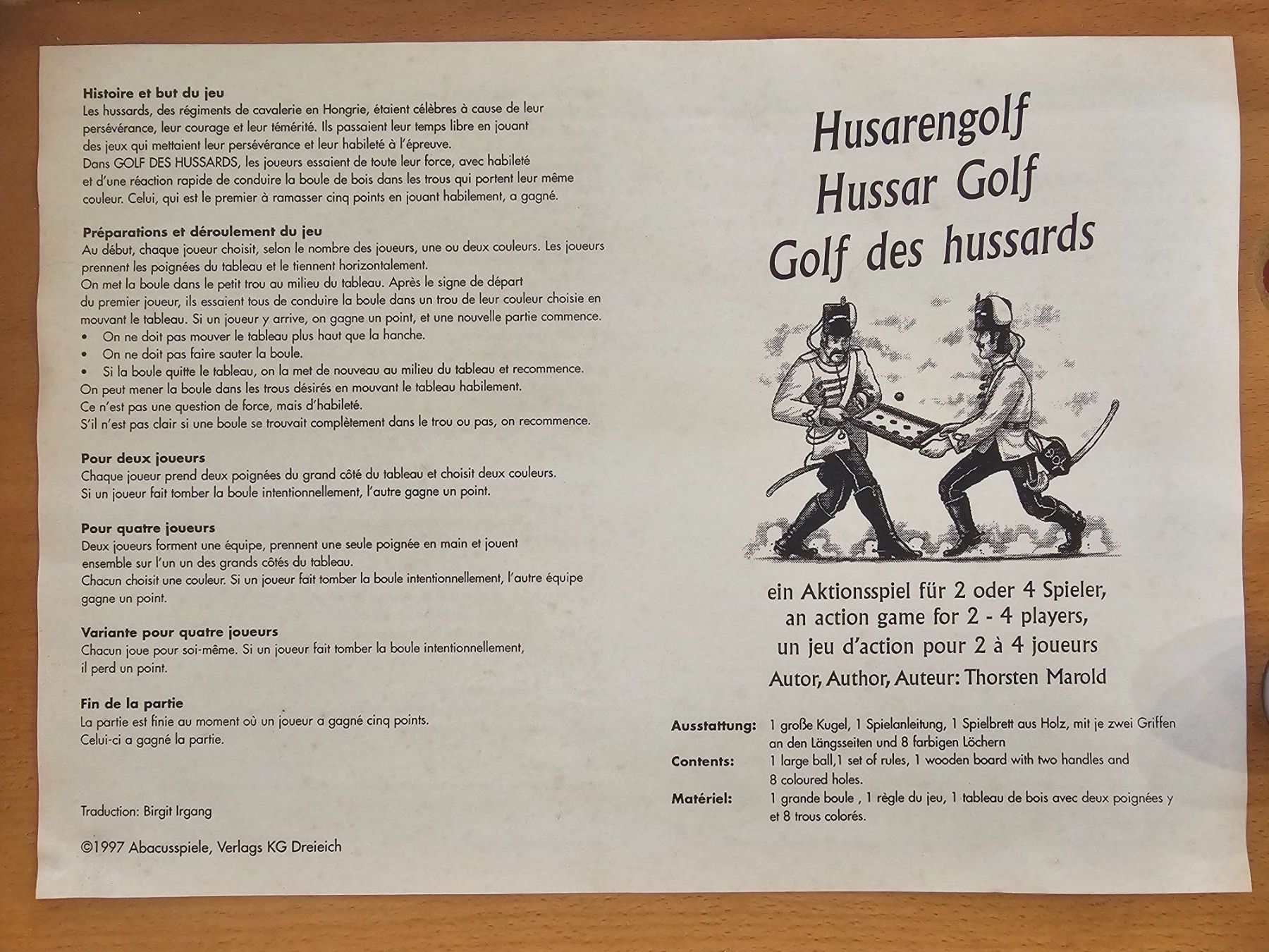 Giochi: Husarengolf - Abacus Spiel in Originalverpackung – Usato da Kloten venduto da Tacha_gb 4