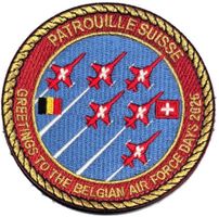 Patrouille Suisse Belgien Air Days 2026 Stoff mit Klett.