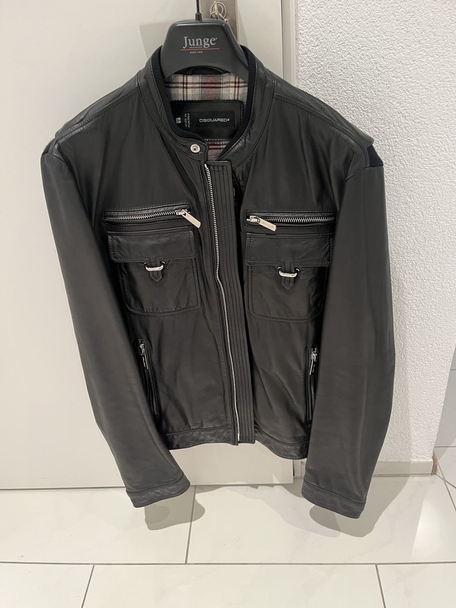 Dsquared2 Jacken: Dsquared2 Lederjacke schwarz Grösse 54 – Gebraucht aus Allschwil von Manolictus